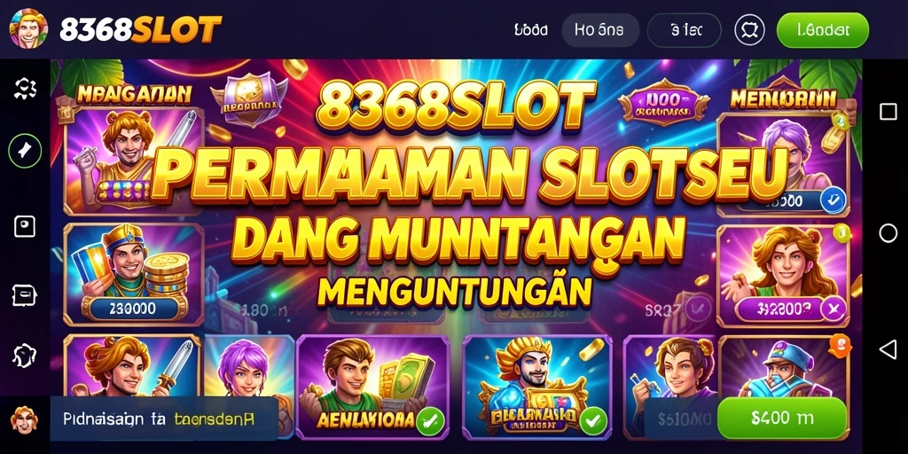 Screenshot utama 8368SLOT menampilkan gameplay Slot yang seru dan interaktif.