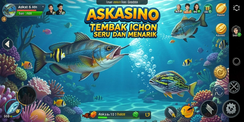 Tampilan seru gameplay Tembak Ikan di ASKASINO.