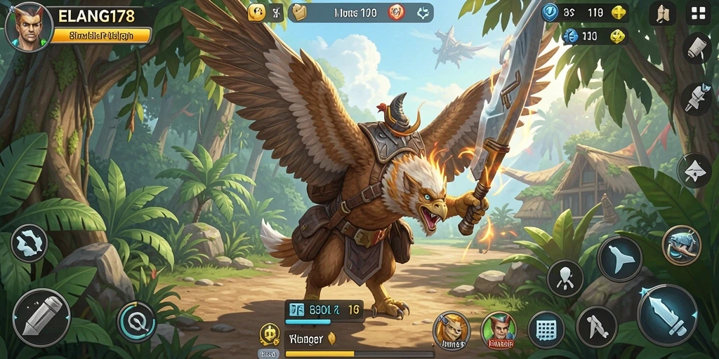 Screenshot gameplay ELANG178 yang menampilkan simulasi lingkungan yang menarik.
