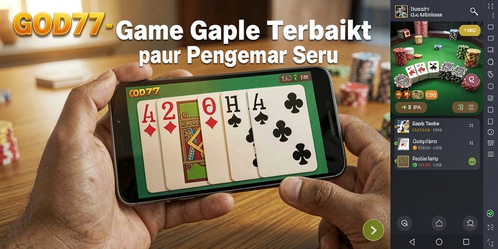 Screenshot gameplay Gaple GOD77 yang menampilkan keseruan bermain.