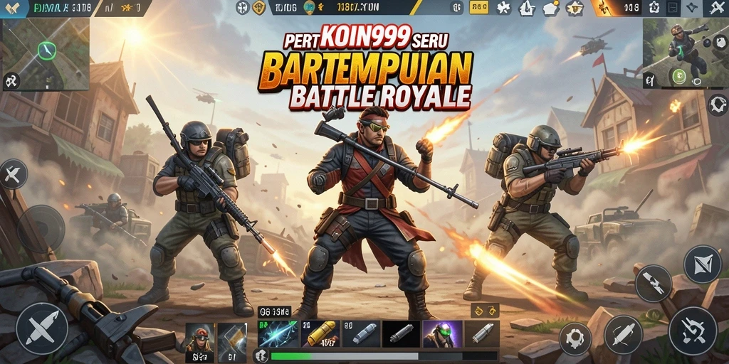 Screenshot KOIN99 menampilkan pertempuran intens di pulau yang berbahaya.
