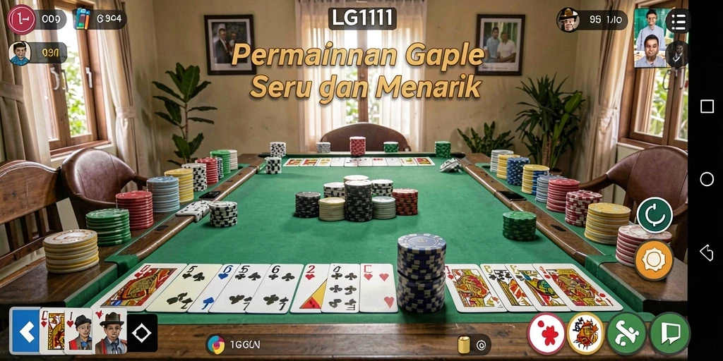 Screenshot gameplay Gaple dengan teman-teman dalam LG111.