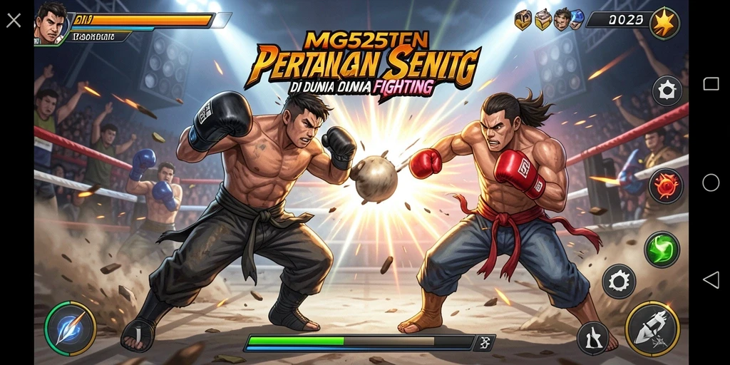 Gameplay mendebarkan dalam game Fighting MG525 menunjukkan aksi pertarungan.