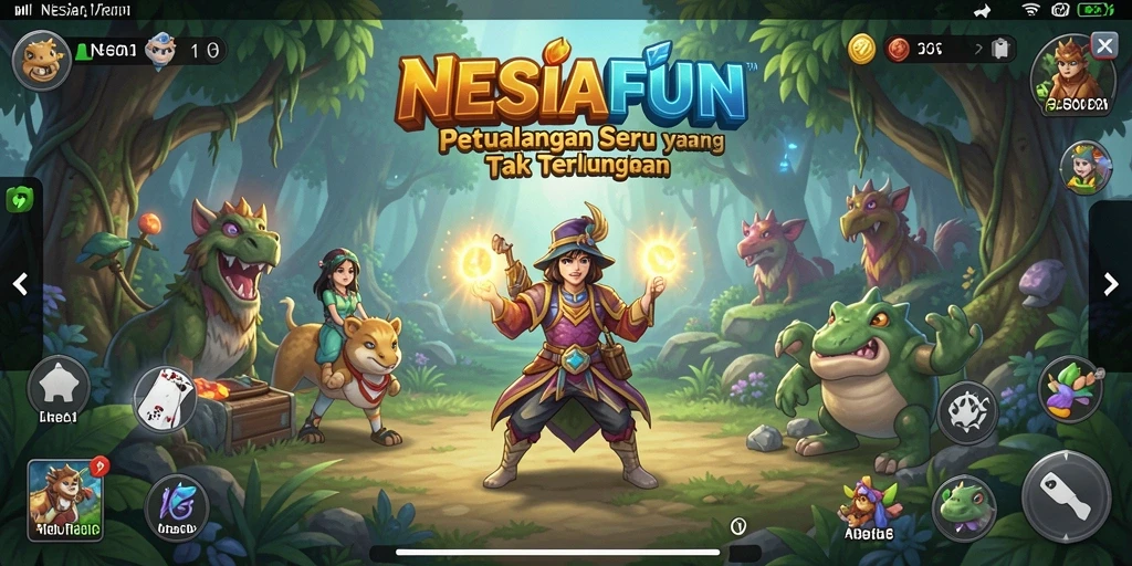 Screenshot utama NESIAFUN menampilkan aksi seru dalam petualangan.