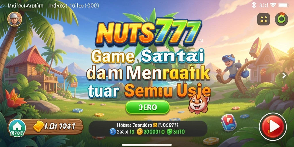 Tampilan gameplay NUTS777 yang menarik dan penuh warna.