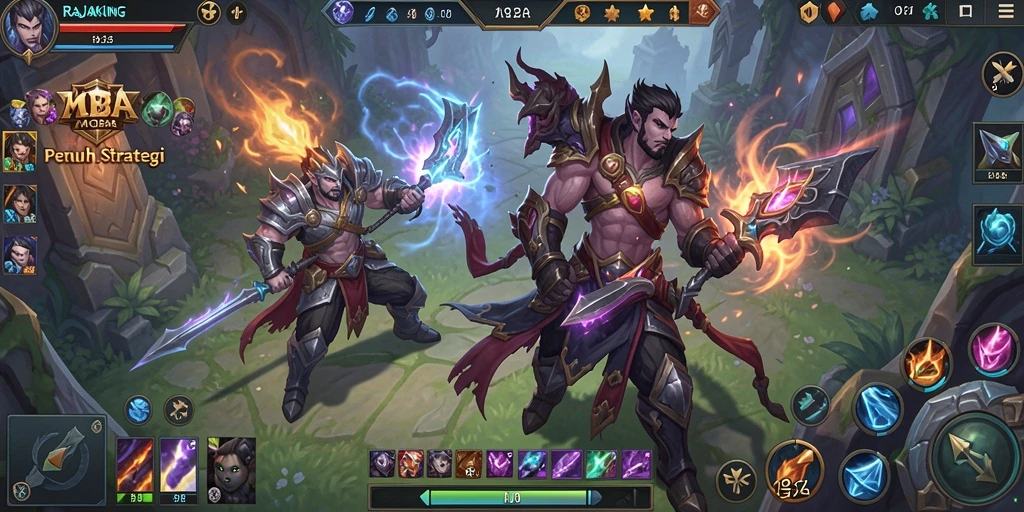 Gameplay seru dengan pertarungan tim yang strategis.