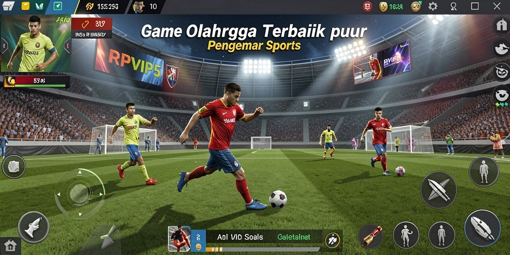 Screenshot RPVIP5 menampilkan aksi seru di lapangan olahraga.