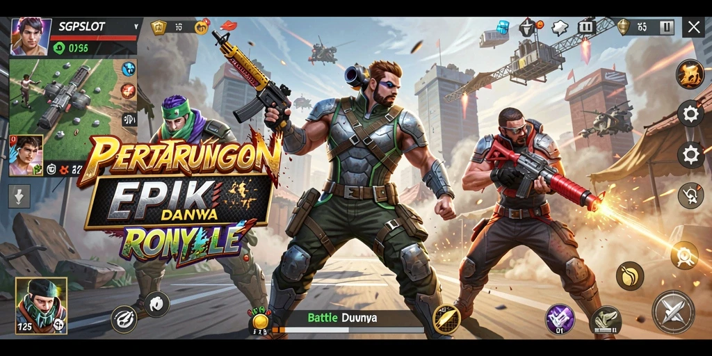 Tampilan gameplay menegangkan di arena Battle Royale SGPSLOT.