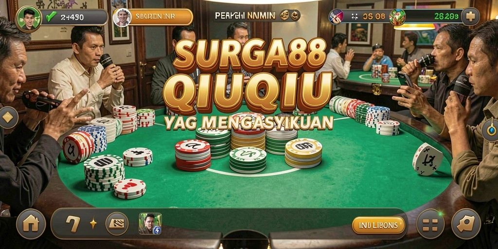Tampilan gameplay seru dalam SURGA88 dengan aksi QiuQiu yang menarik.