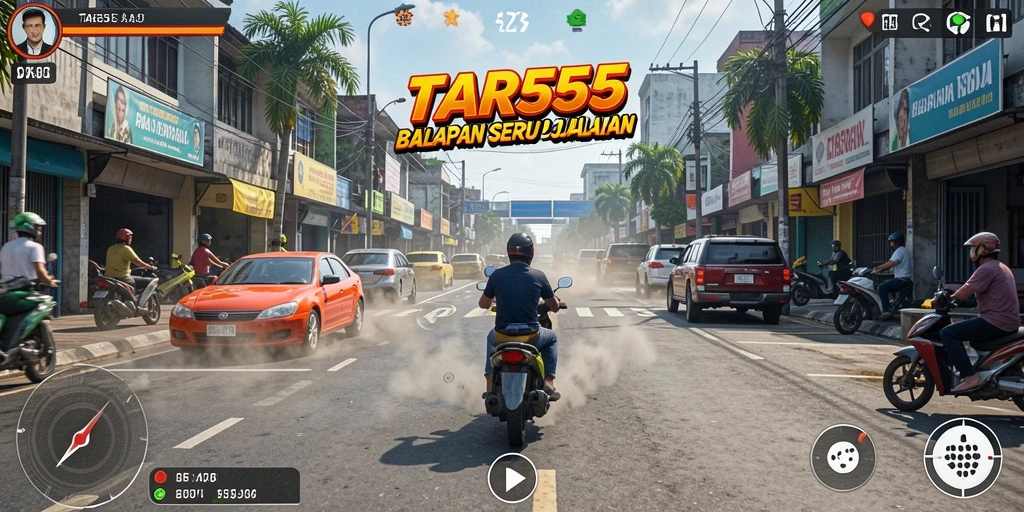 Tampilan gameplay Racing yang seru dan mendebarkan.