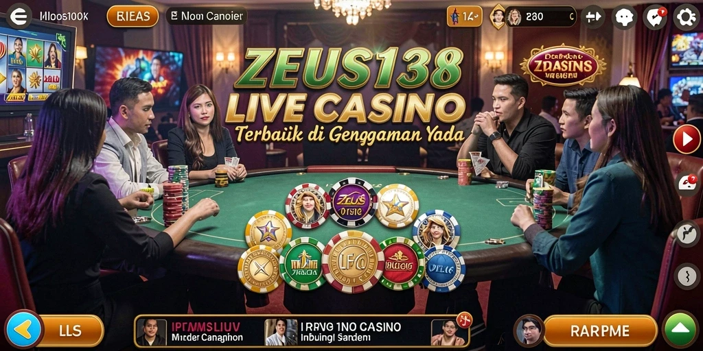 Screenshot gameplay ZEUS138 menampilkan pengalaman Live Casino yang mendebarkan.